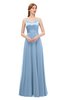 ColsBM Ocean Dusty Blue Bridesmaid Dresses Elegant A-line Backless Floor Length Sleeveless Sash
