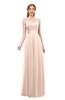 ColsBM Ocean Fresh Salmon Bridesmaid Dresses Elegant A-line Backless Floor Length Sleeveless Sash