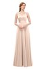 ColsBM Ocean Fresh Salmon Bridesmaid Dresses Elegant A-line Backless Floor Length Sleeveless Sash