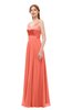 ColsBM Ocean Fusion Coral Bridesmaid Dresses Elegant A-line Backless Floor Length Sleeveless Sash