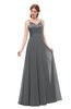 ColsBM Ocean Grey Bridesmaid Dresses Elegant A-line Backless Floor Length Sleeveless Sash