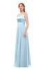 ColsBM Ocean Ice Blue Bridesmaid Dresses Elegant A-line Backless Floor Length Sleeveless Sash