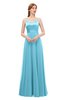 ColsBM Ocean Light Blue Bridesmaid Dresses Elegant A-line Backless Floor Length Sleeveless Sash