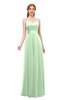 ColsBM Ocean Light Green Bridesmaid Dresses Elegant A-line Backless Floor Length Sleeveless Sash