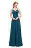 ColsBM Ocean Moroccan Blue Bridesmaid Dresses Elegant A-line Backless Floor Length Sleeveless Sash