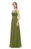 ColsBM Ocean Olive Green Bridesmaid Dresses Elegant A-line Backless Floor Length Sleeveless Sash