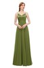 ColsBM Ocean Olive Green Bridesmaid Dresses Elegant A-line Backless Floor Length Sleeveless Sash