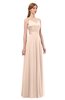 ColsBM Ocean Peach Puree Bridesmaid Dresses Elegant A-line Backless Floor Length Sleeveless Sash