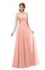 ColsBM Ocean Peach Bridesmaid Dresses Elegant A-line Backless Floor Length Sleeveless Sash