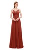 ColsBM Ocean Rust Bridesmaid Dresses Elegant A-line Backless Floor Length Sleeveless Sash