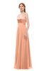 ColsBM Ocean Salmon Bridesmaid Dresses Elegant A-line Backless Floor Length Sleeveless Sash