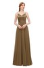 ColsBM Ocean Truffle Bridesmaid Dresses Elegant A-line Backless Floor Length Sleeveless Sash