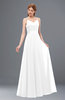 ColsBM Ocean White Bridesmaid Dresses Elegant A-line Backless Floor Length Sleeveless Sash