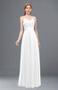 ColsBM Ocean White Bridesmaid Dresses Elegant A-line Backless Floor Length Sleeveless Sash