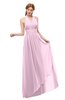 ColsBM Olive Baby Pink Bridesmaid Dresses V-neck Zipper Pleated Sexy Floor Length A-line