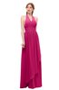 ColsBM Olive Beetroot Purple Bridesmaid Dresses V-neck Zipper Pleated Sexy Floor Length A-line