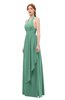 ColsBM Olive Beryl Green Bridesmaid Dresses V-neck Zipper Pleated Sexy Floor Length A-line