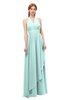 ColsBM Olive Blue Glass Bridesmaid Dresses V-neck Zipper Pleated Sexy Floor Length A-line