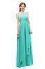 ColsBM Olive Blue Turquoise Bridesmaid Dresses V-neck Zipper Pleated Sexy Floor Length A-line