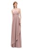 ColsBM Olive Blush Pink Bridesmaid Dresses V-neck Zipper Pleated Sexy Floor Length A-line