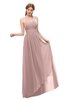 ColsBM Olive Blush Pink Bridesmaid Dresses V-neck Zipper Pleated Sexy Floor Length A-line