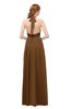 ColsBM Olive Brown Bridesmaid Dresses V-neck Zipper Pleated Sexy Floor Length A-line