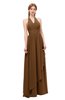 ColsBM Olive Brown Bridesmaid Dresses V-neck Zipper Pleated Sexy Floor Length A-line