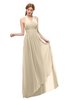 ColsBM Olive Champagne Bridesmaid Dresses V-neck Zipper Pleated Sexy Floor Length A-line