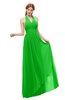 ColsBM Olive Classic Green Bridesmaid Dresses V-neck Zipper Pleated Sexy Floor Length A-line