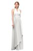 ColsBM Olive Cloud White Bridesmaid Dresses V-neck Zipper Pleated Sexy Floor Length A-line