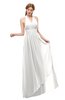 ColsBM Olive Cloud White Bridesmaid Dresses V-neck Zipper Pleated Sexy Floor Length A-line