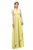 ColsBM Olive Daffodil Bridesmaid Dresses V-neck Zipper Pleated Sexy Floor Length A-line