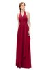 ColsBM Olive Dark Red Bridesmaid Dresses V-neck Zipper Pleated Sexy Floor Length A-line