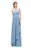 ColsBM Olive Dusty Blue Bridesmaid Dresses V-neck Zipper Pleated Sexy Floor Length A-line