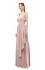 ColsBM Olive Dusty Rose Bridesmaid Dresses V-neck Zipper Pleated Sexy Floor Length A-line