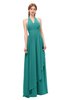 ColsBM Olive Emerald Green Bridesmaid Dresses V-neck Zipper Pleated Sexy Floor Length A-line