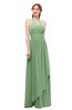 ColsBM Olive Fair Green Bridesmaid Dresses V-neck Zipper Pleated Sexy Floor Length A-line