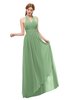 ColsBM Olive Fair Green Bridesmaid Dresses V-neck Zipper Pleated Sexy Floor Length A-line