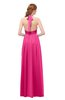 ColsBM Olive Fandango Pink Bridesmaid Dresses V-neck Zipper Pleated Sexy Floor Length A-line