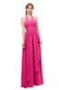 ColsBM Olive Fandango Pink Bridesmaid Dresses V-neck Zipper Pleated Sexy Floor Length A-line