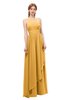 ColsBM Olive Golden Cream Bridesmaid Dresses V-neck Zipper Pleated Sexy Floor Length A-line