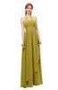 ColsBM Olive Golden Olive Bridesmaid Dresses V-neck Zipper Pleated Sexy Floor Length A-line