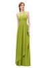 ColsBM Olive Green Oasis Bridesmaid Dresses V-neck Zipper Pleated Sexy Floor Length A-line