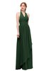 ColsBM Olive Hunter Green Bridesmaid Dresses V-neck Zipper Pleated Sexy Floor Length A-line