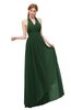 ColsBM Olive Hunter Green Bridesmaid Dresses V-neck Zipper Pleated Sexy Floor Length A-line