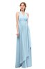 ColsBM Olive Ice Blue Bridesmaid Dresses V-neck Zipper Pleated Sexy Floor Length A-line
