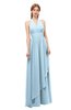 ColsBM Olive Ice Blue Bridesmaid Dresses V-neck Zipper Pleated Sexy Floor Length A-line