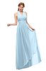 ColsBM Olive Ice Blue Bridesmaid Dresses V-neck Zipper Pleated Sexy Floor Length A-line