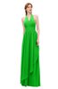 ColsBM Olive Jasmine Green Bridesmaid Dresses V-neck Zipper Pleated Sexy Floor Length A-line