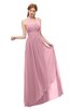 ColsBM Olive Light Coral Bridesmaid Dresses V-neck Zipper Pleated Sexy Floor Length A-line